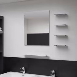 Notre miroir mural avec étagères est orné d'un design élégant. Il sera un supplément pratique et décoratif à votre salle de b ...