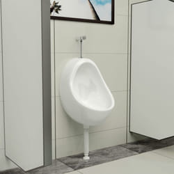 vidaXL Urinoir suspendu avec valve de chasse d'eau Céramique Blanc - TU