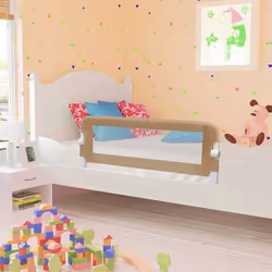 vidaXL Barrière de lit enfant Taupe 102x42 cm Polyester - TU
