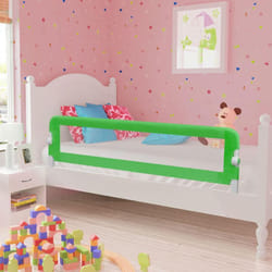 vidaXL Barrière de sécurité de lit d'enfant Vert 120x42 cm Polyester - TU