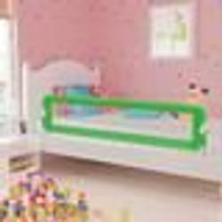 vidaXL Barrière de sécurité de lit d'enfant Vert 180x42 cm Polyester - TU