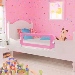 vidaXL Barrière de sécurité de lit d'enfant Rose 120x42 cm Polyester - TU