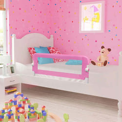 vidaXL Barrière de sécurité de lit d'enfant Rose 120x42 cm Polyester - TU