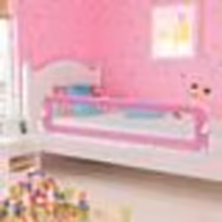 vidaXL Barrière de sécurité de lit d'enfant Rose 180x42 cm Polyester - TU