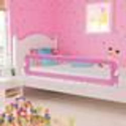 vidaXL Barrière de sécurité de lit d'enfant Rose 180x42 cm Polyester - TU