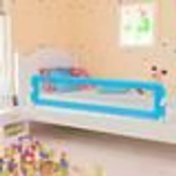 vidaXL Barrière de sécurité de lit d'enfant Bleu 180x42 cm Polyester - TU