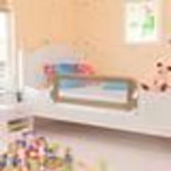 vidaXL Barrière de sécurité de lit d'enfant Taupe 120x42 cm Polyester - TU