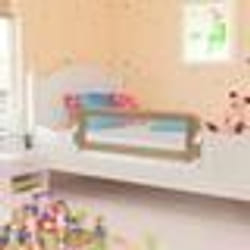 vidaXL Barrière de sécurité de lit d'enfant Taupe 120x42 cm Polyester - TU