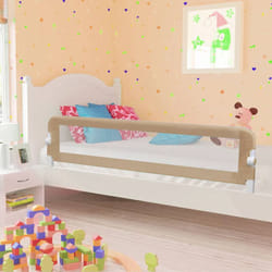 vidaXL Barrière de sécurité de lit d'enfant Taupe 180x42 cm Polyester - TU