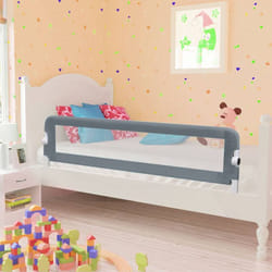vidaXL Barrière de sécurité de lit d'enfant Gris 120x42 cm Polyester - TU