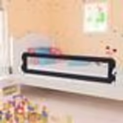 vidaXL Barrière de sécurité de lit d'enfant Gris 180x42 cm Polyester - TU