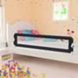 vidaXL Barrière de sécurité de lit d'enfant Gris 180x42 cm Polyester - TU