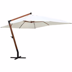 Beau grand parasol flottant avec norme en bois. Les mesures de l'auvent sont de 3 x 4 mètres. L'auvent flotte librement de la ...