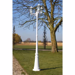 vidaXL Lampadaire de jardin 3 bras 215 cm Blanc Aluminium - TU