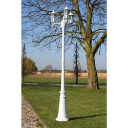 vidaXL Lampadaire de jardin 3 bras 215 cm Blanc Aluminium - TU