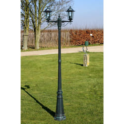 Vidaxl - Lampadaire de jardin 2 bras 215 cm Vert foncé/Noir Aluminium