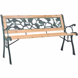 Ce banc de jardin décoratif en bois avec son design nostalgique, dispose d'un cadre en bois et fer forgé de haute qualité. Av ...