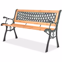 Ce banc de jardin décoratif en bois avec son design nostalgique, dispose d'un cadre en bois et fer forgé de haute qualité. Av ...