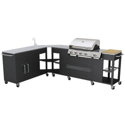VidaXL 40428 barbecue et grill Ensemble de cuisson Gaz Noir, Acier inoxydable