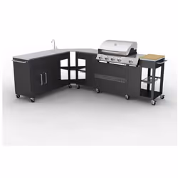 VidaXL 40428 barbecue et grill Ensemble de cuisson Gaz Noir, Acier inoxydable