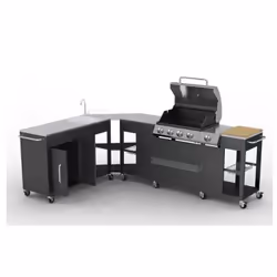 VidaXL 40428 barbecue et grill Ensemble de cuisson Gaz Noir, Acier inoxydable
