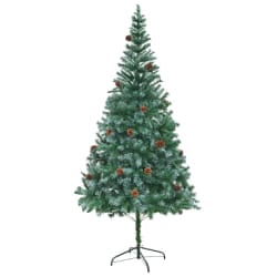vidaXL Arbre de Noël artificiel avec pommes de pin - 210 cm