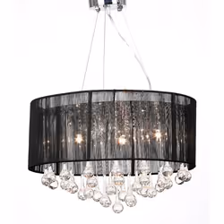 vidaXL Lustre avec 85 cristaux Noir - TU