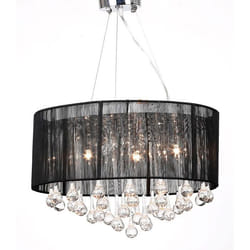 vidaXL Lustre avec 85 cristaux Noir - TU