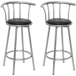 Tabourets de bar lot de 2 noir similicuir vidaXL
