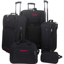 vidaXL Set de valises noires 5 pièces - TU