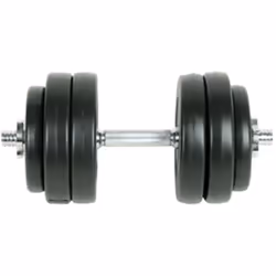 Le kit contient 1 haltère de 15 kg au total. Les poids inclus varient entre 1,25 kg et 2,5 kg, ce qui vous permet de choisir  ...