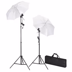 Kit de studio photo avec lampes pieds et parapluies - TU