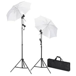 Kit de studio photo avec lampes pieds et parapluies - TU