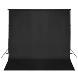 vidaXL Système de support de toile de fond de photo 600 x 300 cm Noir - TU