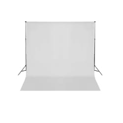 vidaXL Système de support de toile de fond 600 x 300 cm Blanc - TU