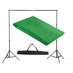 vidaXL Système de support de toile de fond 300 x 300 cm Vert - TU
