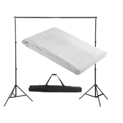 vidaXL Système de support de toile de fond 300 x 300 cm Blanc - TU