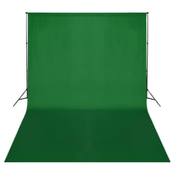 vidaXL Système de support de toile de fond 500 x 300 cm Vert - TU