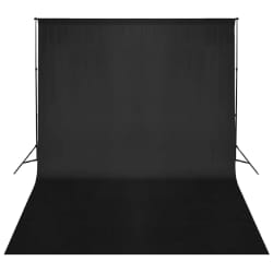 vidaXL Système de support de toile de fond 500 x 300 cm Noir - TU