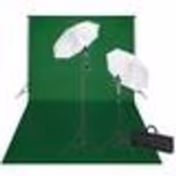 vidaXL Kit de studio et toile de fond verte 600 x 300 cm et lumières - TU