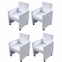 vidaXL Chaises à manger lot de 4 blanc similicuir - TU