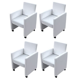 vidaXL Chaises à manger lot de 4 blanc similicuir - TU