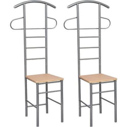 vidaXL Chaise valet de nuit lot de 2 métal - TU