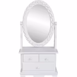 vidaXL Coiffeuse avec miroir pivotant ovale MDF - TU