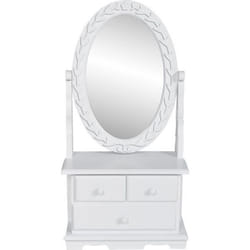 vidaXL Coiffeuse avec miroir pivotant ovale MDF - TU
