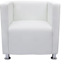 Vidaxl - Fauteuil cube blanc simili cuir