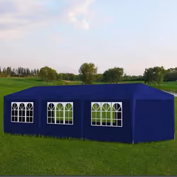 vidaXL Tente de réception 3 x 9 m Bleu - TU