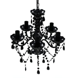 vidaXL Lustre avec 5 ampoules Crystal noir