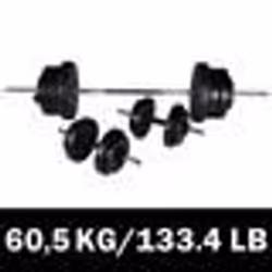 Kit de barre d'haltère et 2 haltères 60,5 kg - TU