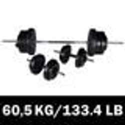 Kit de barre d'haltère et 2 haltères 60,5 kg - TU